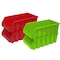 Basicwise Hang & Stack Storage Bin, Plastic, Red, 3 in H, 4.5 in W, 8 in L, 4 PK QI003255RG - alternate 1